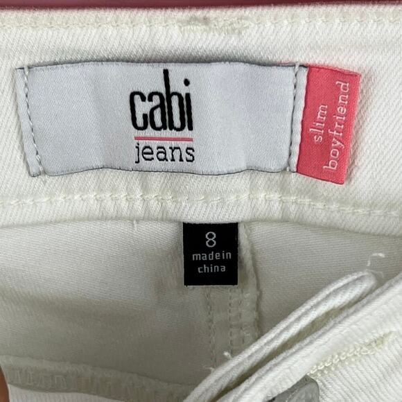 Cabi Jeans white Slim boyfriend ankle length womens size 8 - Picture 8 of 9